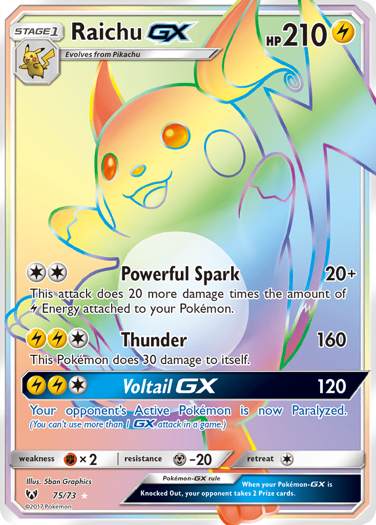 Raichu GX (75/73) [Sun & Moon: Shining Legends] Pokemon Single Pokémon  | Multizone: Comics And Games