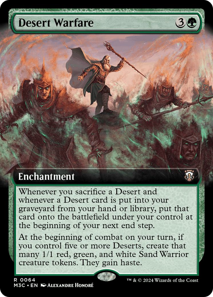 Desert Warfare (Extended Art) (Ripple Foil) [Modern Horizons 3 Commander] MTG Single Magic: The Gathering  | Multizone: Comics And Games