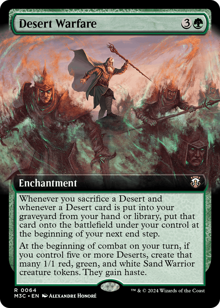 Desert Warfare (Extended Art) (Ripple Foil) [Modern Horizons 3 Commander] MTG Single Magic: The Gathering  | Multizone: Comics And Games