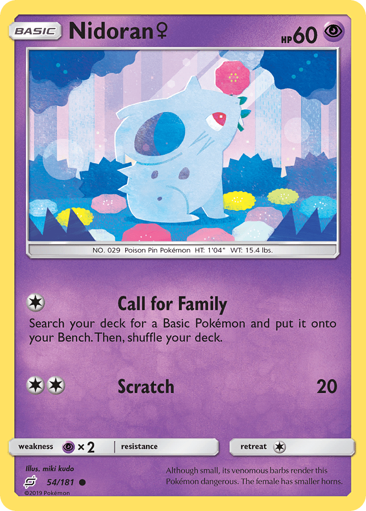 Nidoran (54/181) (Female) [Sun & Moon: Team Up] Pokemon Single Pokémon  | Multizone: Comics And Games