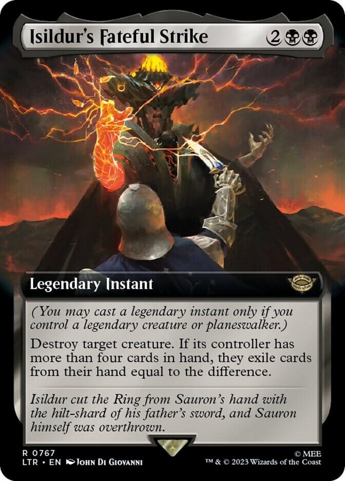 Isildur's Fateful Strike (Extended Art) (Surge Foil) [The Lord of the Rings: Tales of Middle-Earth] MTG Single Magic: The Gathering  | Multizone: Comics And Games