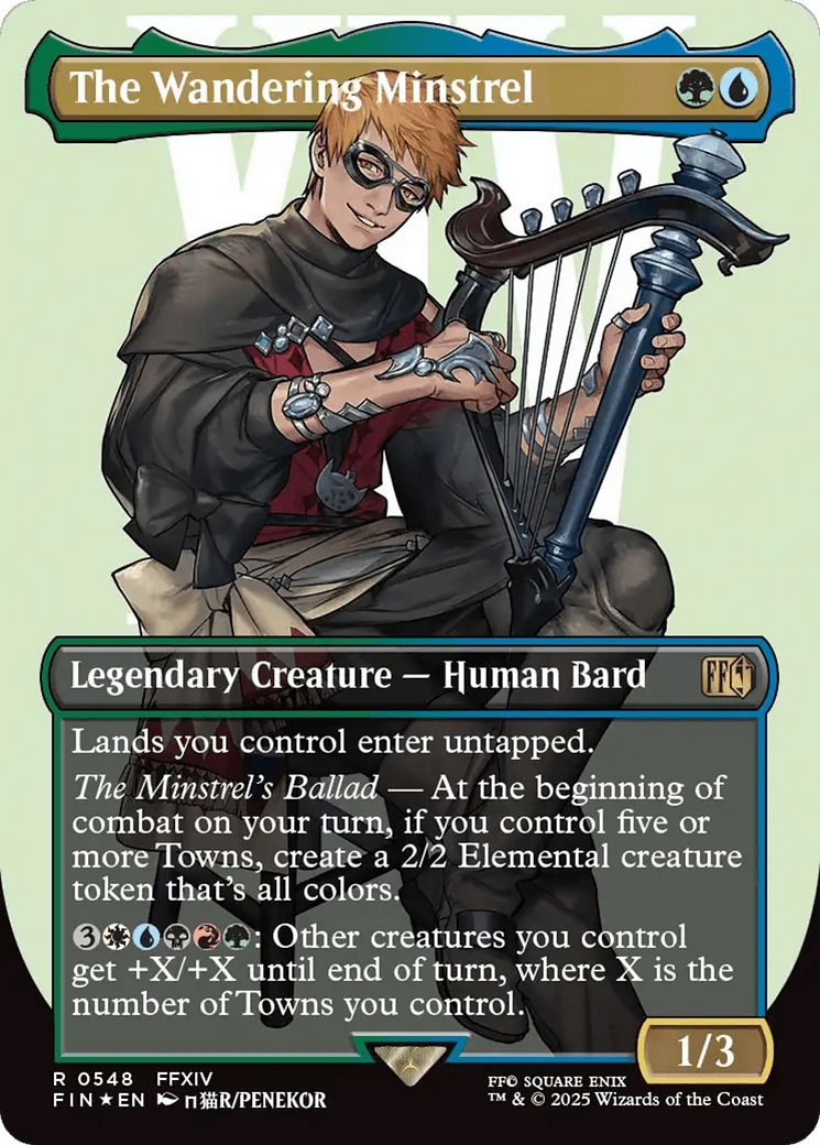 The Wandering Minstrel (Borderless) (Surge Foil) [FINAL FANTASY] MTG Single Magic: The Gathering  | Multizone: Comics And Games