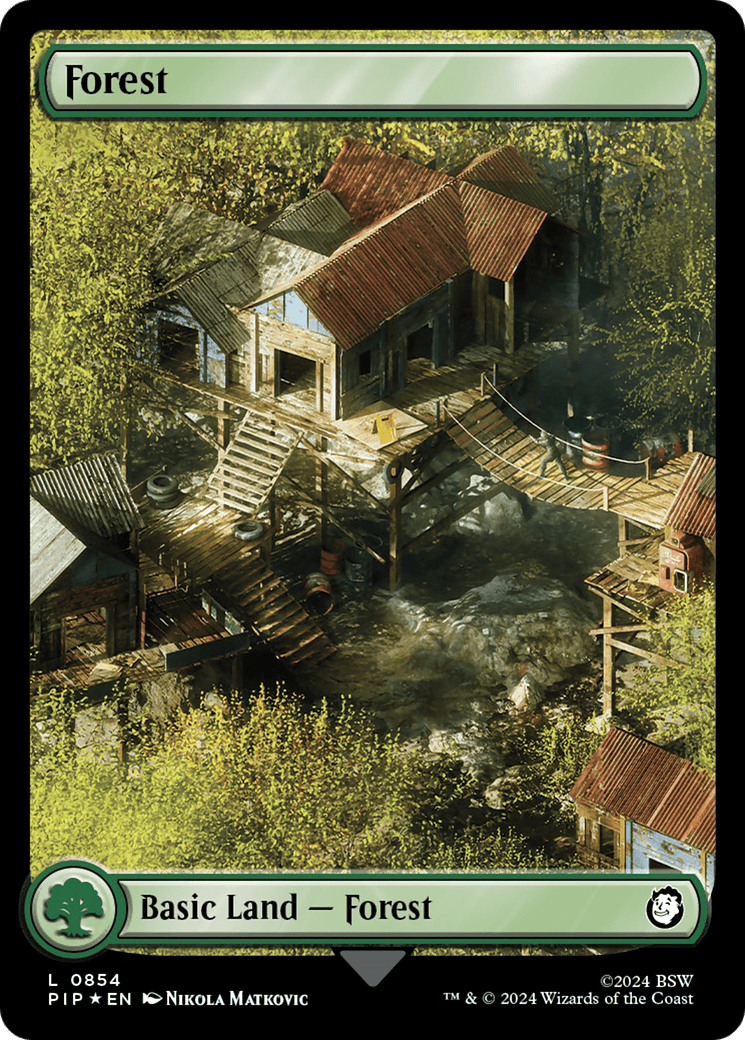 Forest (0854) (Surge Foil) [Fallout] MTG Single Magic: The Gathering  | Multizone: Comics And Games