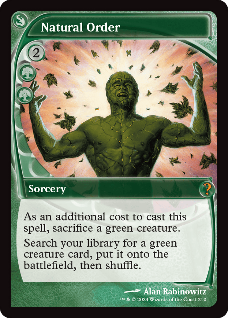 Natural Order (Future Sight) [Mystery Booster 2] MTG Single Magic: The Gathering  | Multizone: Comics And Games