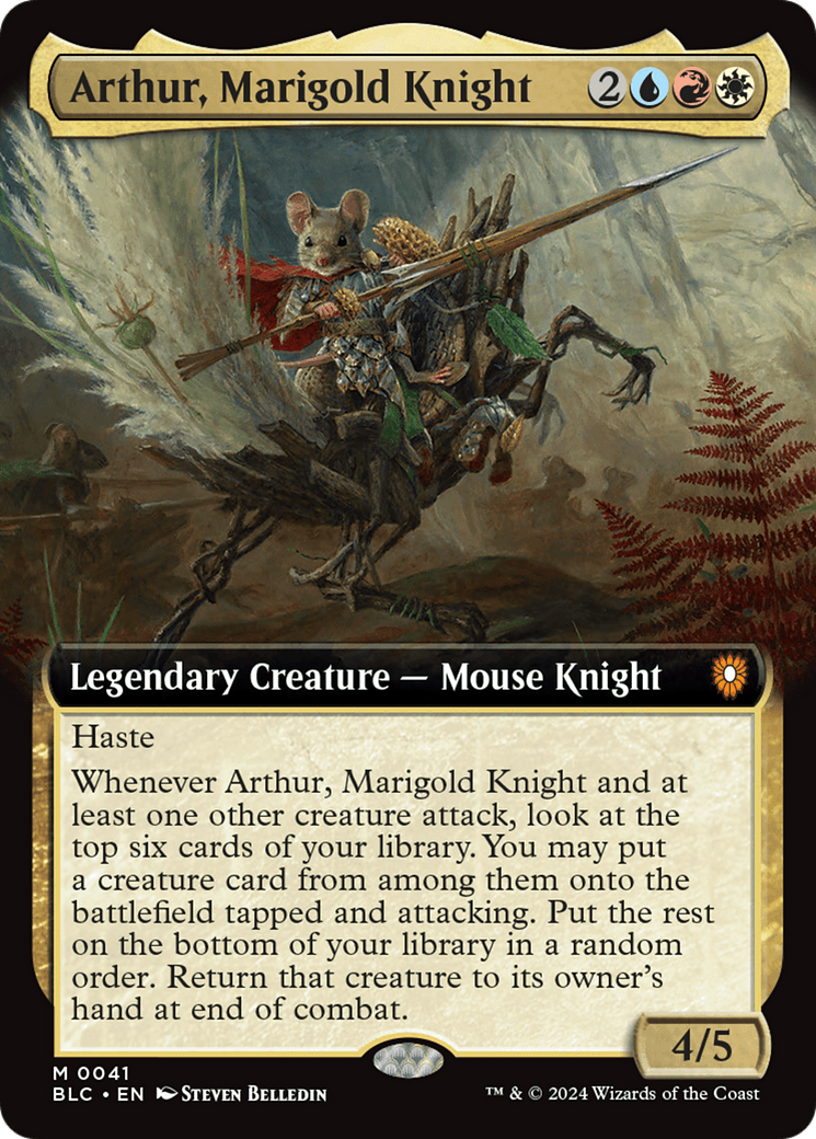 Arthur, Marigold Knight (Extended Art) [Bloomburrow Commander] MTG Single Magic: The Gathering  | Multizone: Comics And Games