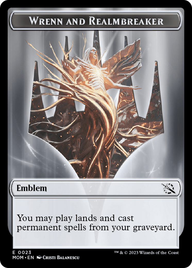 Wrenn and Realmbreaker Emblem [March of the Machine Tokens] MTG Single Magic: The Gathering  | Multizone: Comics And Games