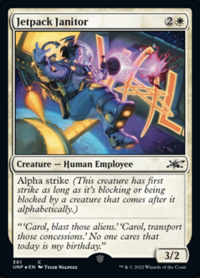 Jetpack Janitor (Galaxy Foil) [Unfinity] MTG Single Magic: The Gathering  | Multizone: Comics And Games