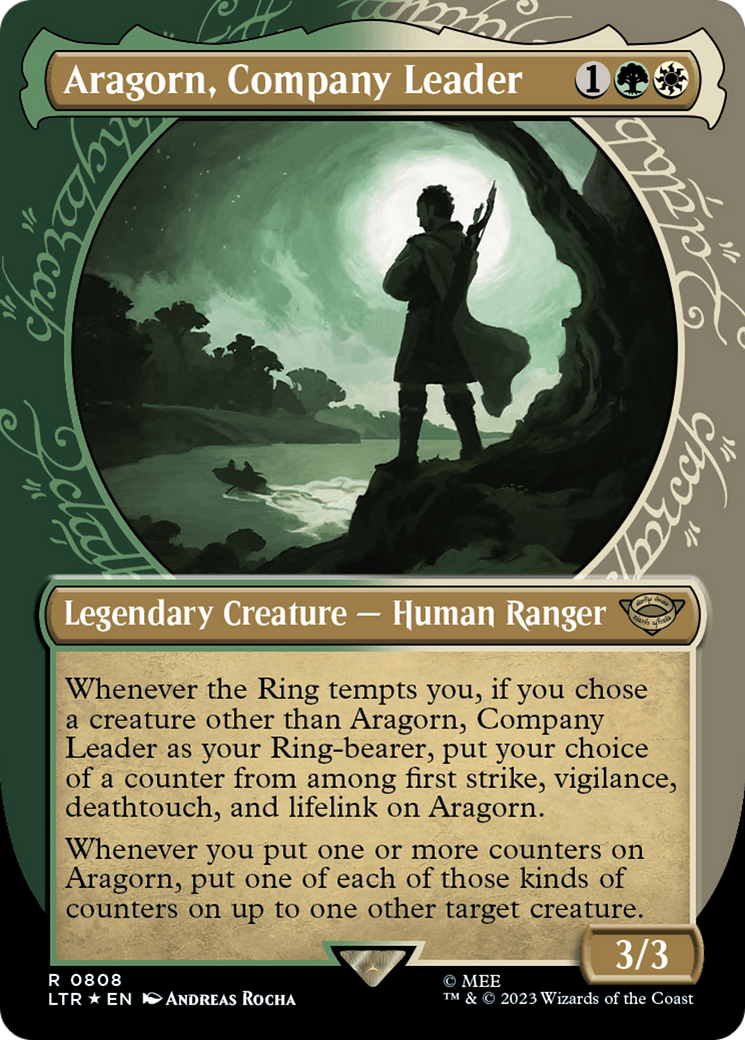 Aragorn, Company Leader (Showcase) (Surge Foil) [The Lord of the Rings: Tales of Middle-Earth] MTG Single Magic: The Gathering  | Multizone: Comics And Games