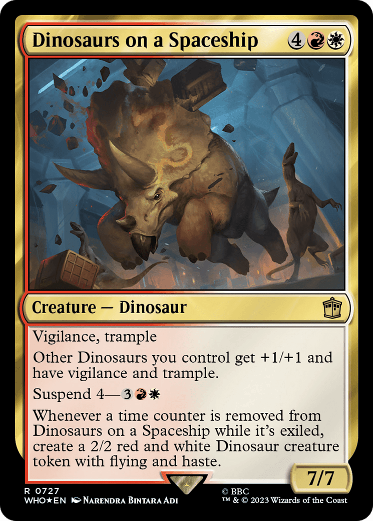 Dinosaurs on a Spaceship (Surge Foil) [Doctor Who] MTG Single Magic: The Gathering  | Multizone: Comics And Games