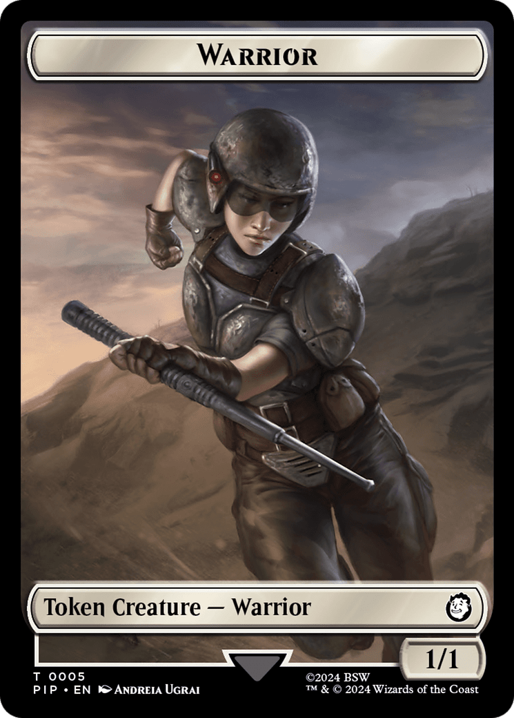 Radiation // Warrior Double-Sided Token [Fallout Tokens] MTG Single Magic: The Gathering  | Multizone: Comics And Games