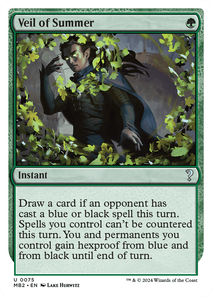 Veil of Summer (White Border) [Mystery Booster 2] MTG Single Magic: The Gathering  | Multizone: Comics And Games