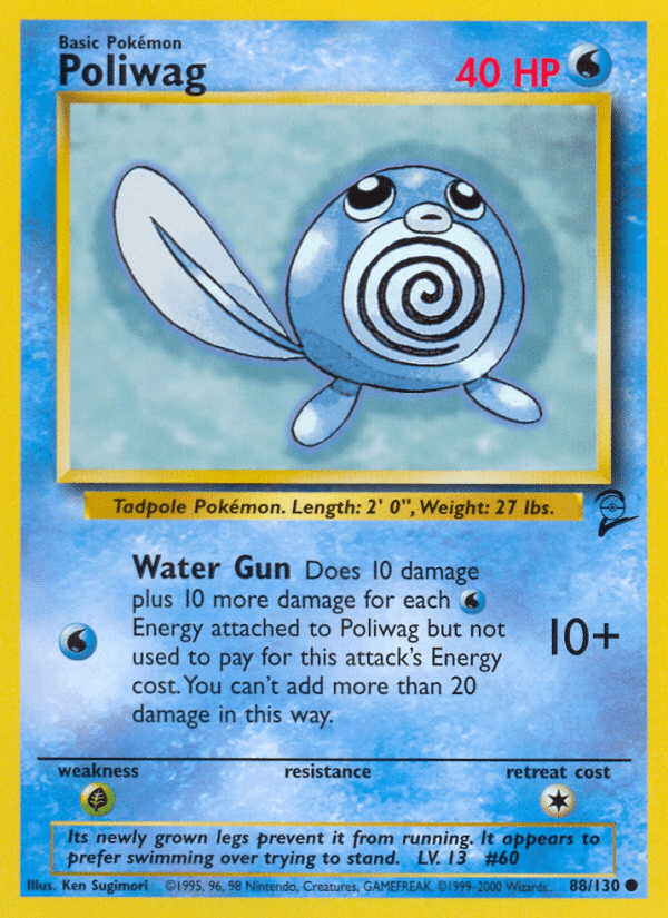 Poliwag (88/130) [Base Set 2] Pokemon Single Pokémon  | Multizone: Comics And Games