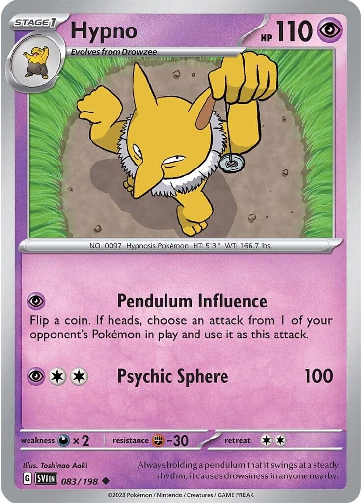 Hypno (083/198) [Scarlet & Violet: Base Set] Pokemon Single Pokémon  | Multizone: Comics And Games
