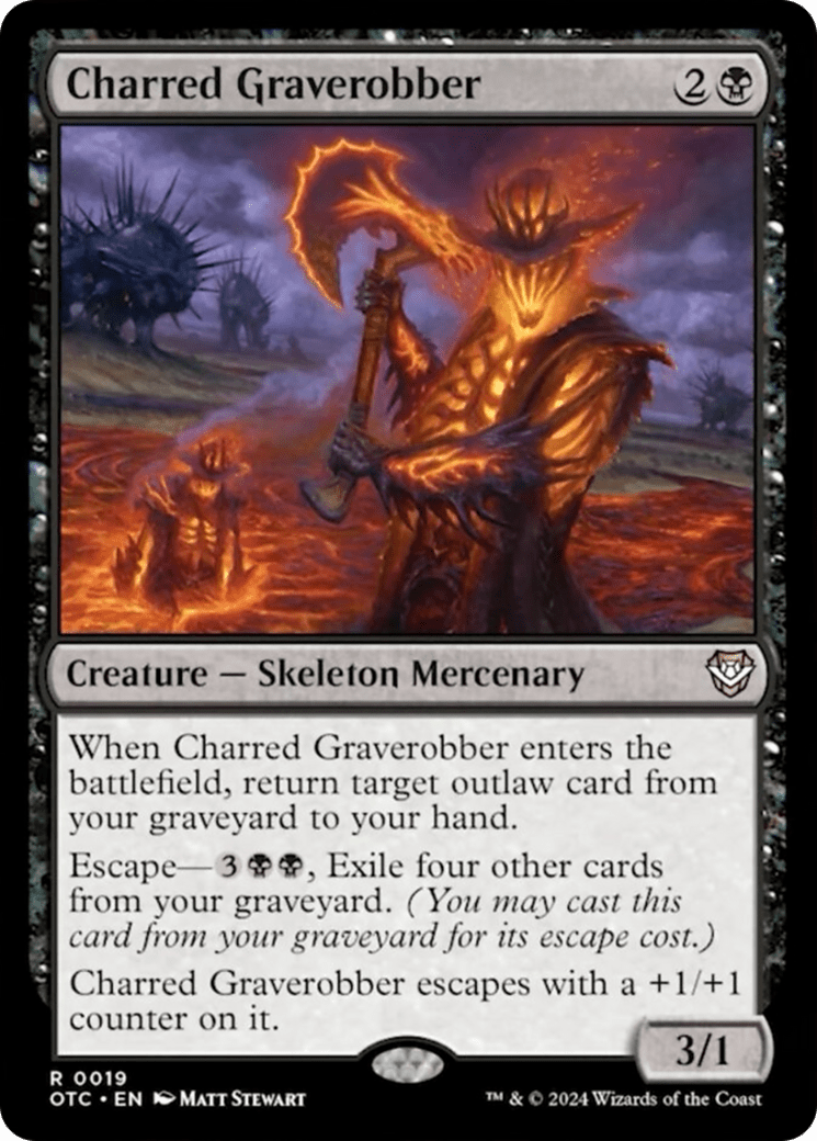 Charred Graverobber [Outlaws of Thunder Junction Commander] MTG Single Magic: The Gathering  | Multizone: Comics And Games