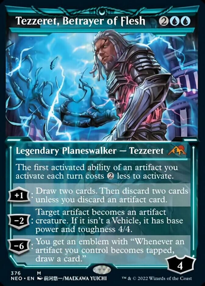 Tezzeret, Betrayer of Flesh (Showcase Soft Glow) [Kamigawa: Neon Dynasty] MTG Single Magic: The Gathering  | Multizone: Comics And Games