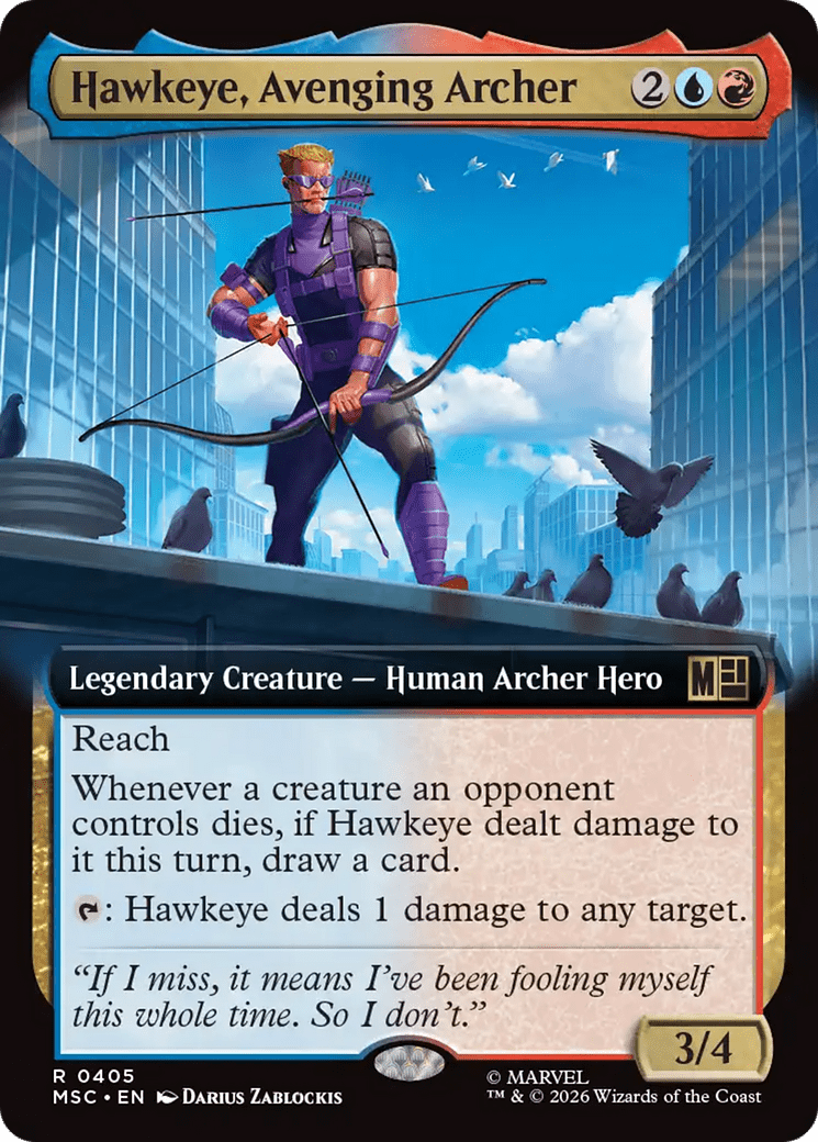 Hawkeye, Avenging Archer (Extended Art) [Marvel Super Heroes Commander] MTG Single Magic: The Gathering  | Multizone: Comics And Games