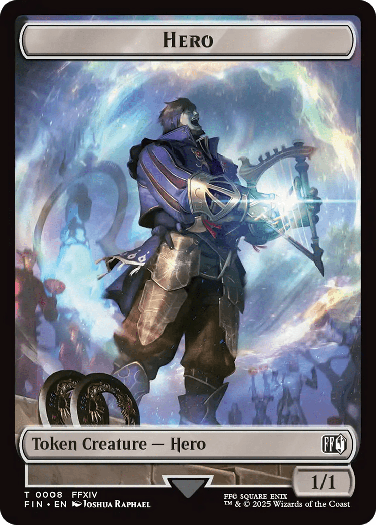Human Soldier // Hero (0008) Double-Sided Token [FINAL FANTASY Commander Tokens] MTG Single Magic: The Gathering  | Multizone: Comics And Games