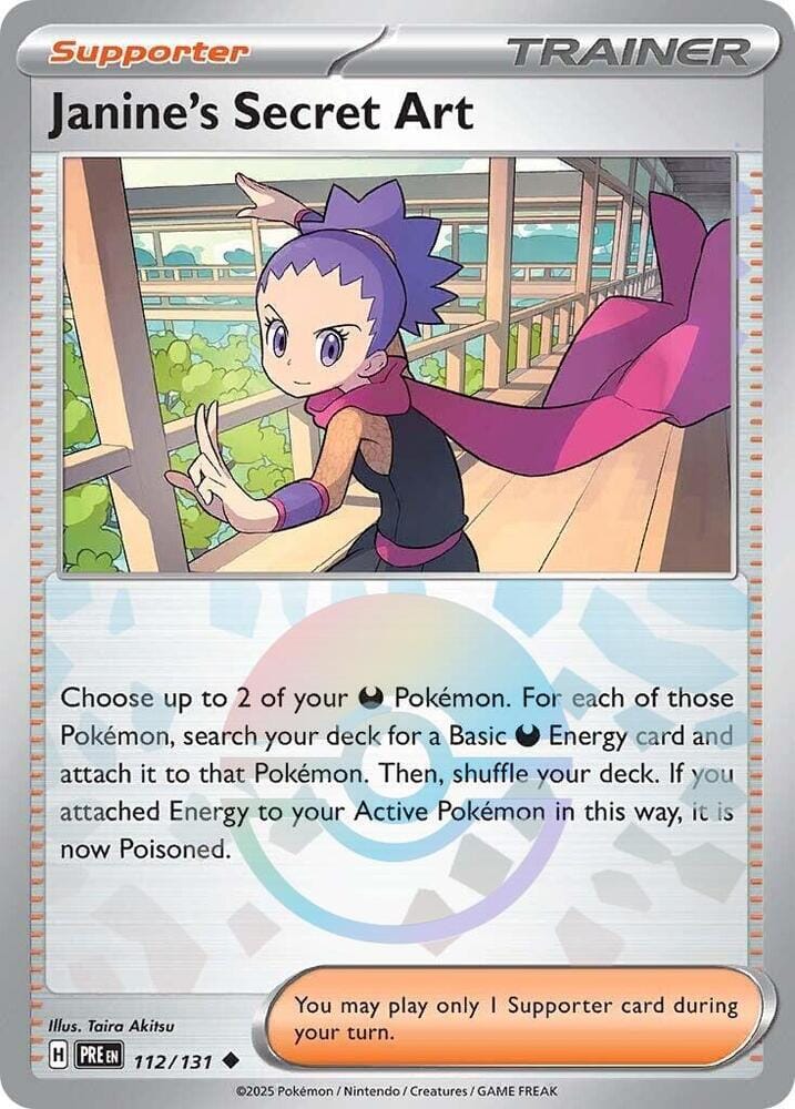 Janine's Secret Art (112/131) (Poke Ball Pattern) [Scarlet & Violet: Prismatic Evolutions] Pokemon Single Pokémon  | Multizone: Comics And Games