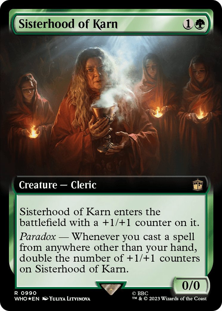 Sisterhood of Karn (Extended Art) (Surge Foil) [Doctor Who] MTG Single Magic: The Gathering  | Multizone: Comics And Games