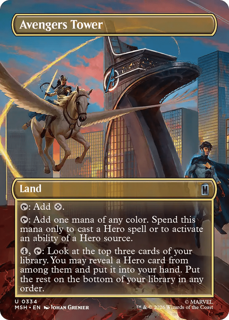 Avengers Tower (Borderless) [Marvel Super Heroes] MTG Single Magic: The Gathering  | Multizone: Comics And Games