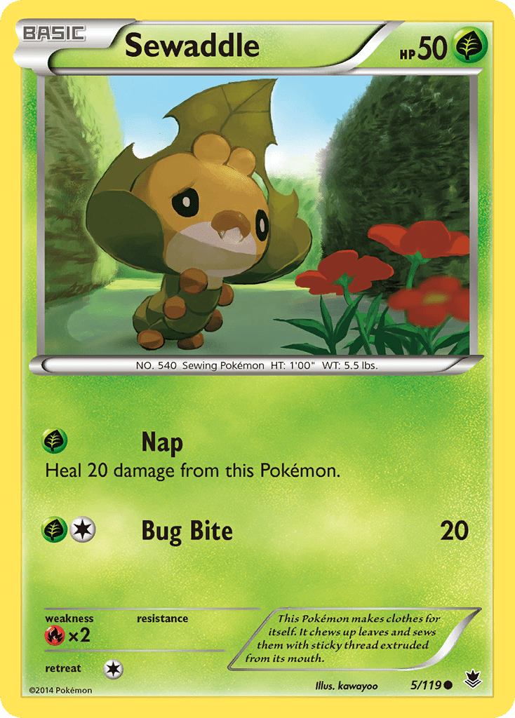 Sewaddle (5/119) [XY: Phantom Forces] Pokemon Single Pokémon  | Multizone: Comics And Games