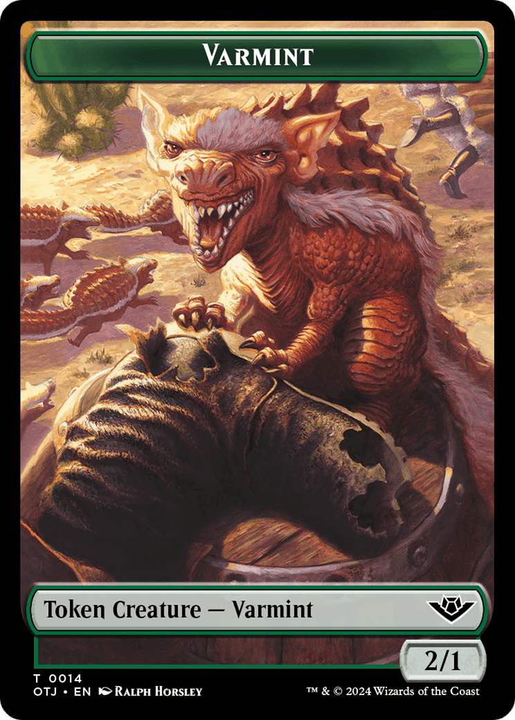 Mercenary // Varmint Double-Sided Token [Outlaws of Thunder Junction Tokens] MTG Single Magic: The Gathering  | Multizone: Comics And Games