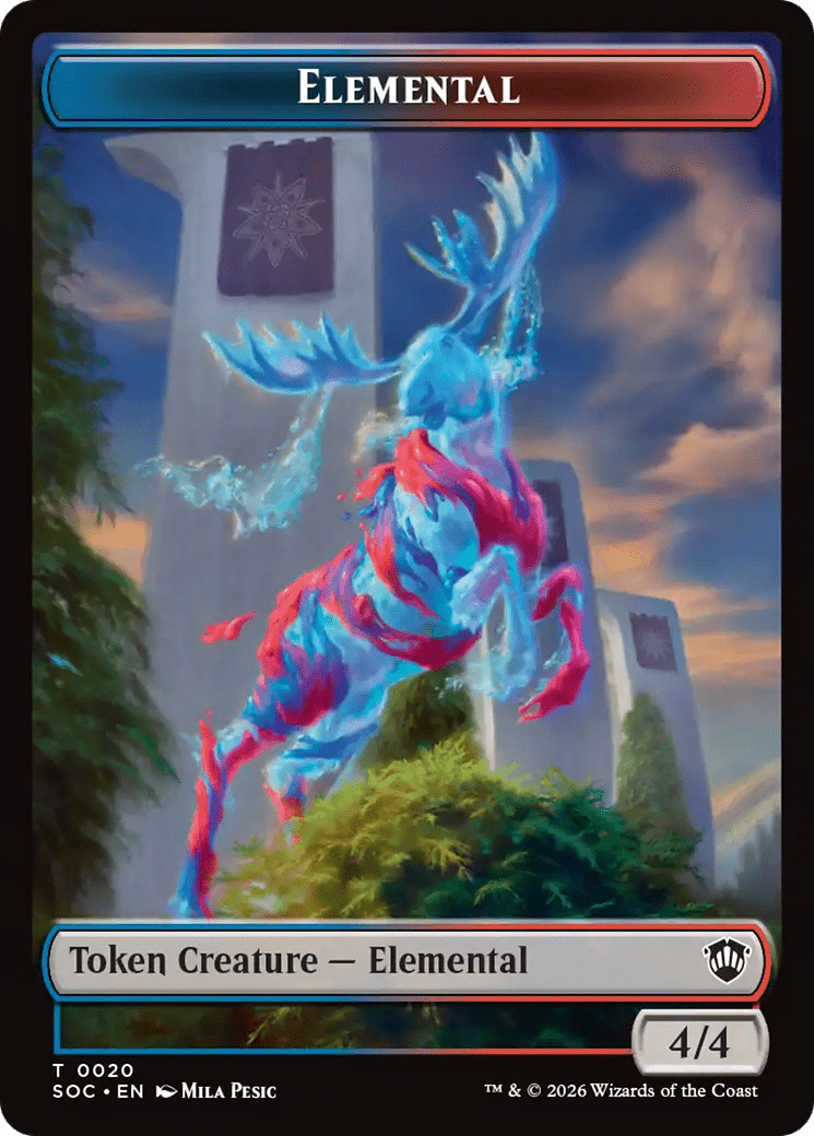 Elemental (0020) // Treasure Double-Sided Token [Secrets of Strixhaven Commander Tokens] MTG Single Magic: The Gathering  | Multizone: Comics And Games