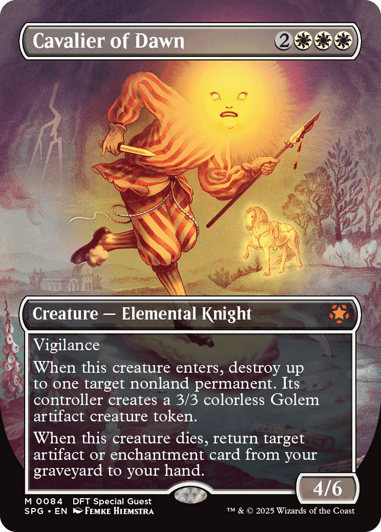 Cavalier of Dawn (Borderless) [Aetherdrift Special Guests] MTG Single Magic: The Gathering  | Multizone: Comics And Games
