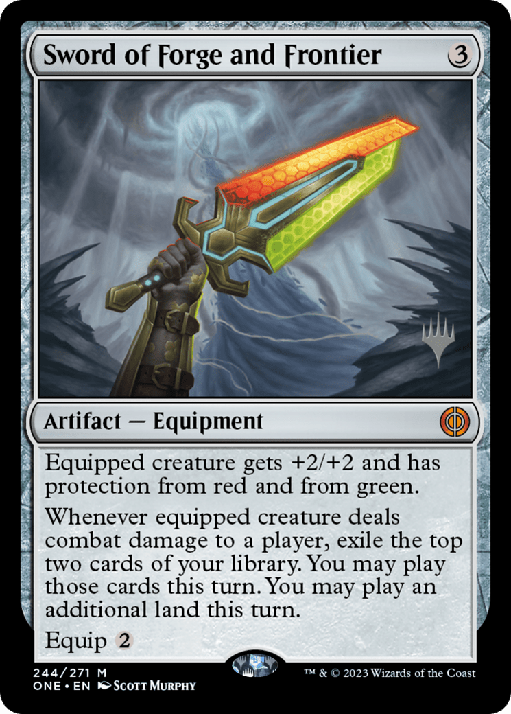 Sword of Forge and Frontier (Promo Pack) [Phyrexia: All Will Be One Promos] MTG Single Magic: The Gathering  | Multizone: Comics And Games