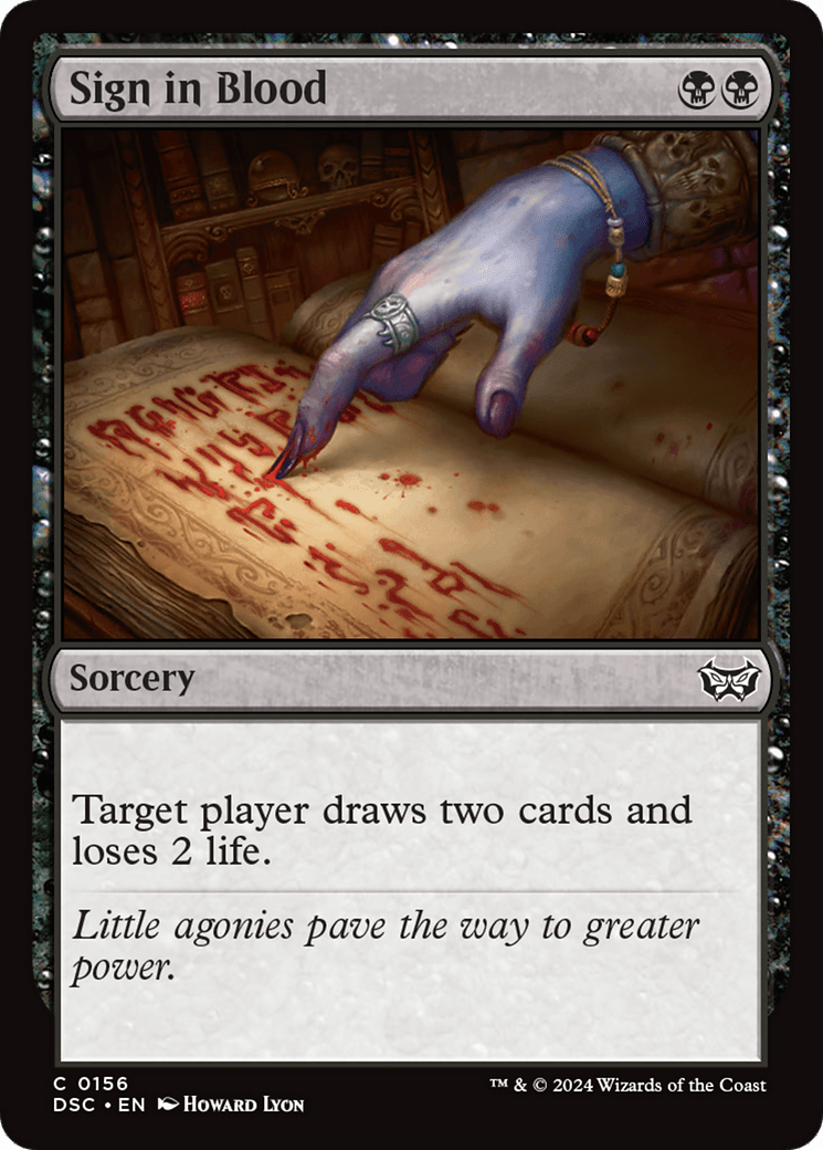 Sign in Blood [Duskmourn: House of Horror Commander] MTG Single Magic: The Gathering  | Multizone: Comics And Games