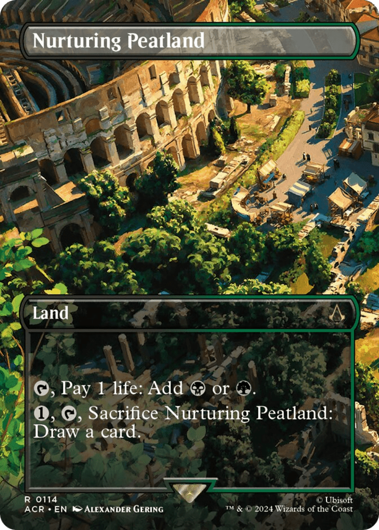 Nurturing Peatland (Borderless) [Assassin's Creed] MTG Single Magic: The Gathering  | Multizone: Comics And Games