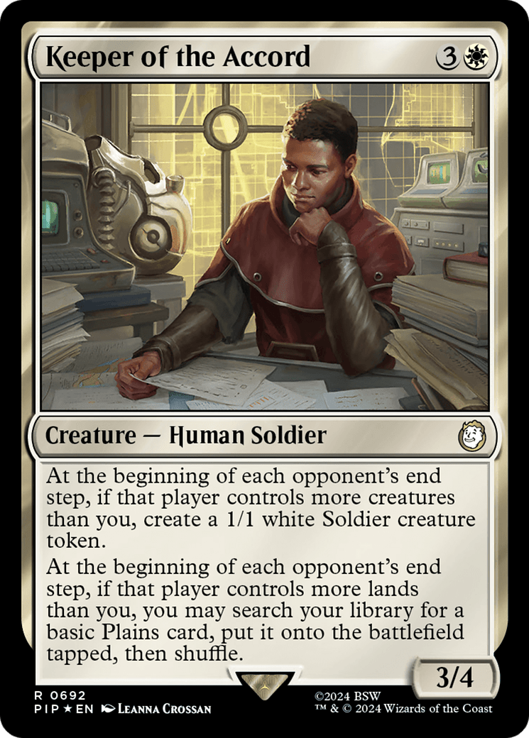 Keeper of the Accord (Surge Foil) [Fallout] MTG Single Magic: The Gathering  | Multizone: Comics And Games