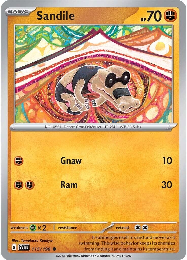 Sandile (115/198) [Scarlet & Violet: Base Set] Pokemon Single Pokémon  | Multizone: Comics And Games