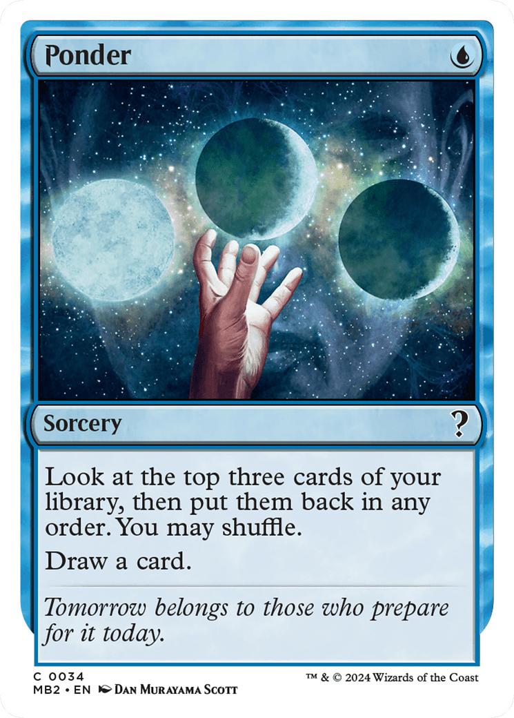 Ponder (White Border) [Mystery Booster 2] MTG Single Magic: The Gathering  | Multizone: Comics And Games