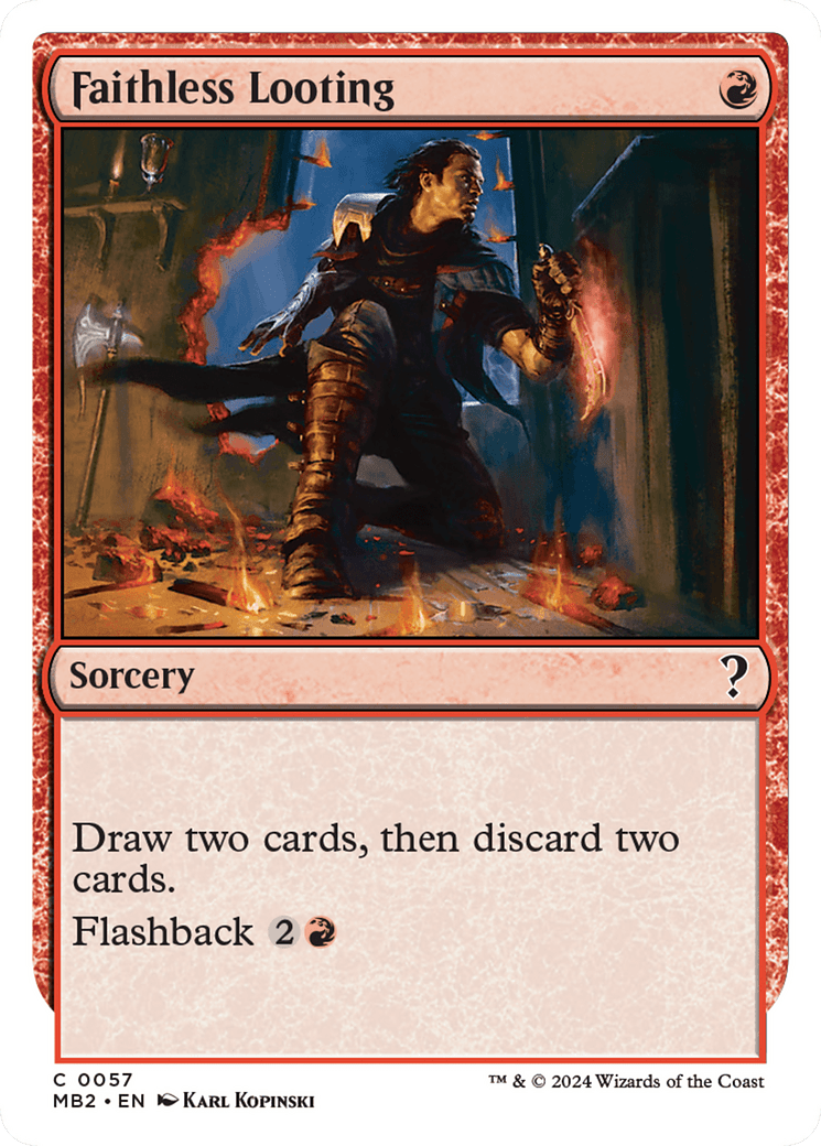 Faithless Looting (White Border) [Mystery Booster 2] MTG Single Magic: The Gathering  | Multizone: Comics And Games