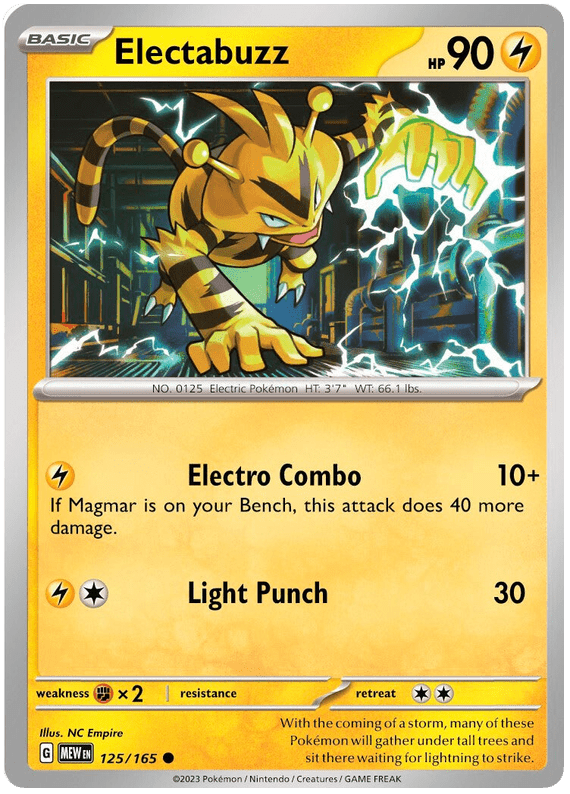 Electabuzz (125/165) [Scarlet & Violet 151] Pokemon Single Pokémon  | Multizone: Comics And Games
