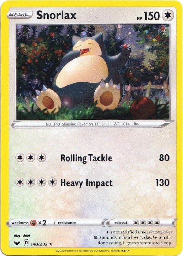 Snorlax (140/202) (Cosmos Holo) [Sword & Shield: Base Set] Pokemon Single Pokémon  | Multizone: Comics And Games