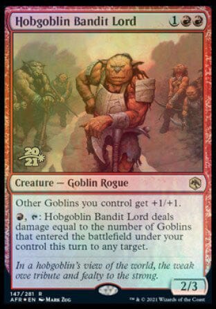 Hobgoblin Bandit Lord [Dungeons & Dragons: Adventures in the Forgotten Realms Prerelease Promos] MTG Single Magic: The Gathering  | Multizone: Comics And Games