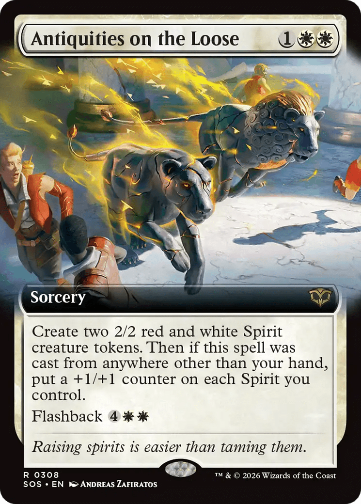 Antiquities on the Loose (Extended Art) [Secrets of Strixhaven] MTG Single Magic: The Gathering  | Multizone: Comics And Games