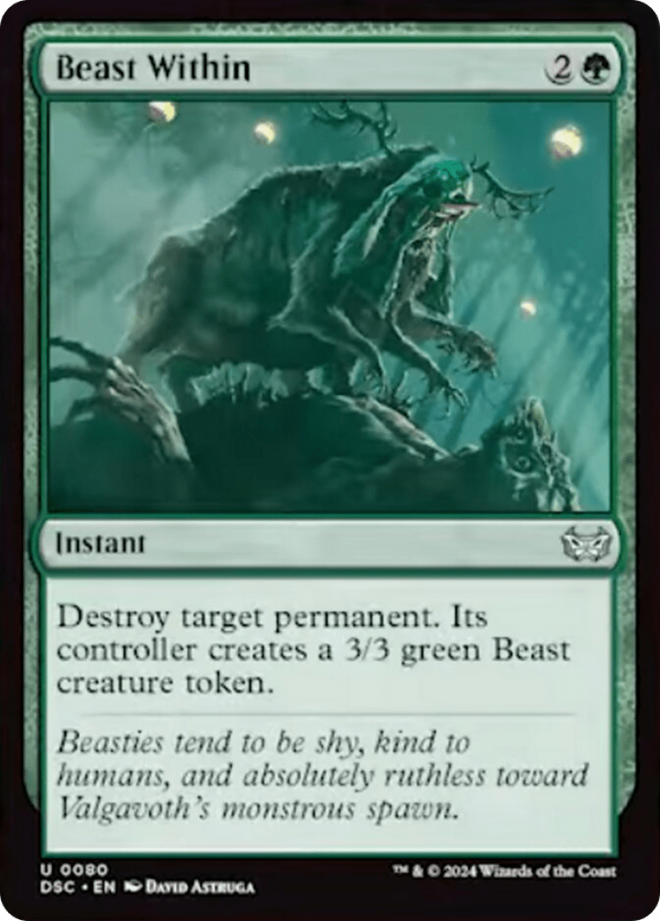 Beast Within [Duskmourn: House of Horror Commander] MTG Single Magic: The Gathering  | Multizone: Comics And Games