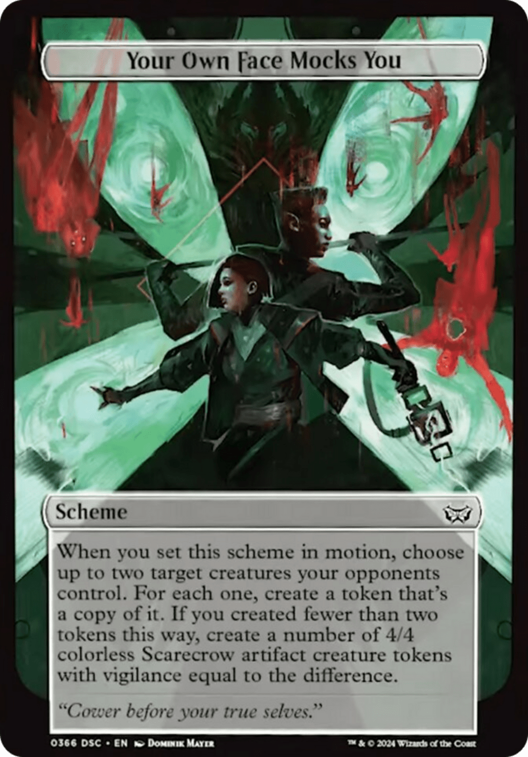 Your Own Face Mocks You (Full Art) [Duskmourn: Archenemy] MTG Single Magic: The Gathering  | Multizone: Comics And Games