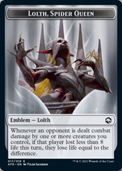 Treasure // Lolth, Spider Queen Emblem Double-Sided Token [Dungeons & Dragons: Adventures in the Forgotten Realms Tokens] MTG Single Magic: The Gathering  | Multizone: Comics And Games