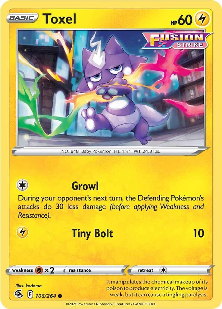 Toxel (106/264) [Sword & Shield: Fusion Strike] Pokemon Single Pokémon  | Multizone: Comics And Games