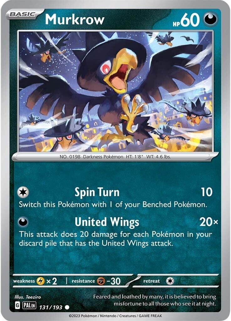 Murkrow (131/193) [Scarlet & Violet: Paldea Evolved] Pokemon Single Pokémon  | Multizone: Comics And Games