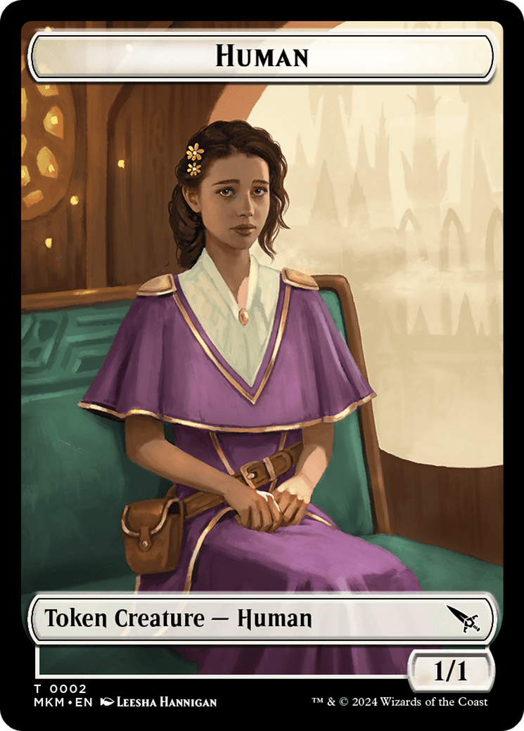 Human Token [Murders at Karlov Manor Tokens] MTG Single Magic: The Gathering  | Multizone: Comics And Games