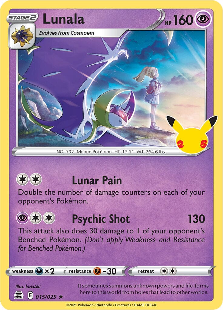 Lunala (015/025) [Celebrations: 25th Anniversary] Pokemon Single Pokémon  | Multizone: Comics And Games