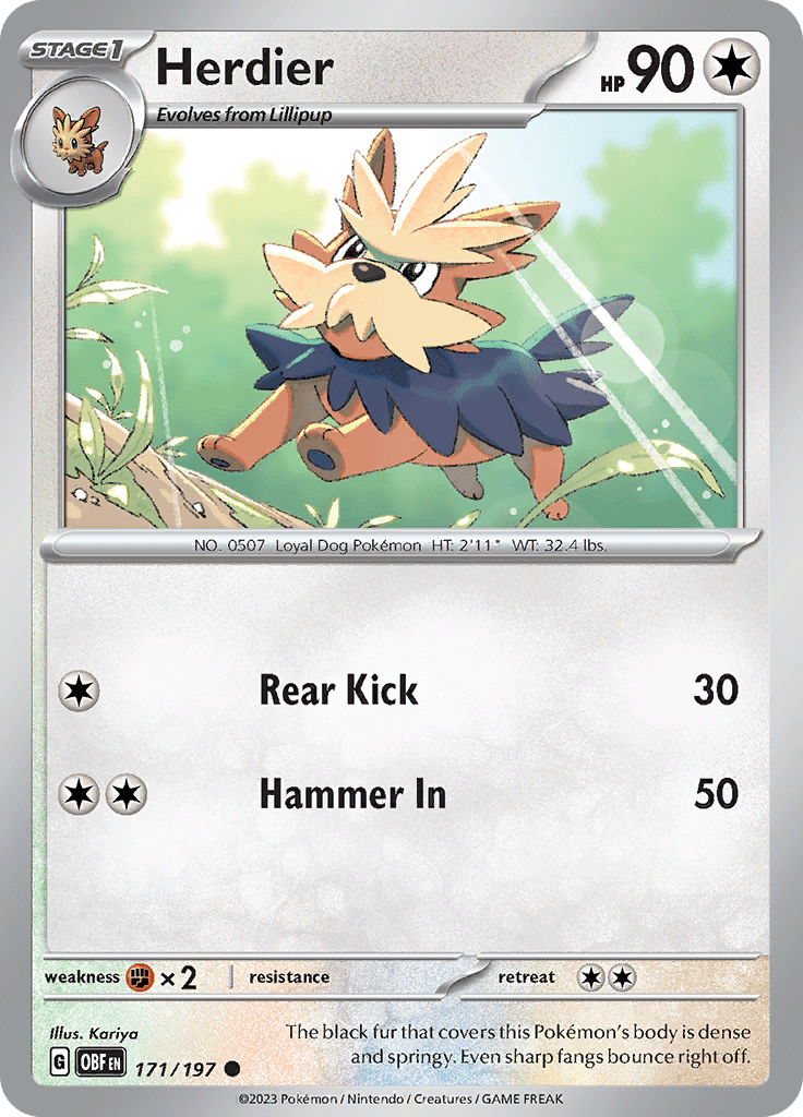 Herdier (171/197) [Scarlet & Violet: Obsidian Flames] Pokemon Single Pokémon  | Multizone: Comics And Games