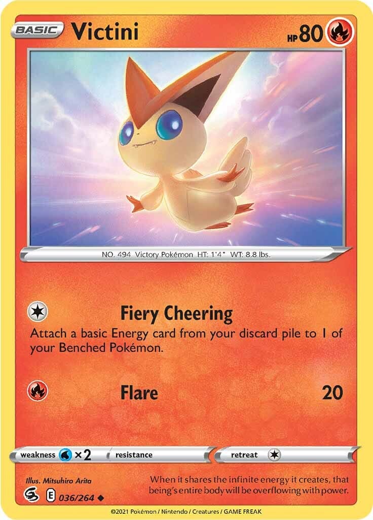 Victini (036/264) [Sword & Shield: Fusion Strike] Pokemon Single Pokémon  | Multizone: Comics And Games