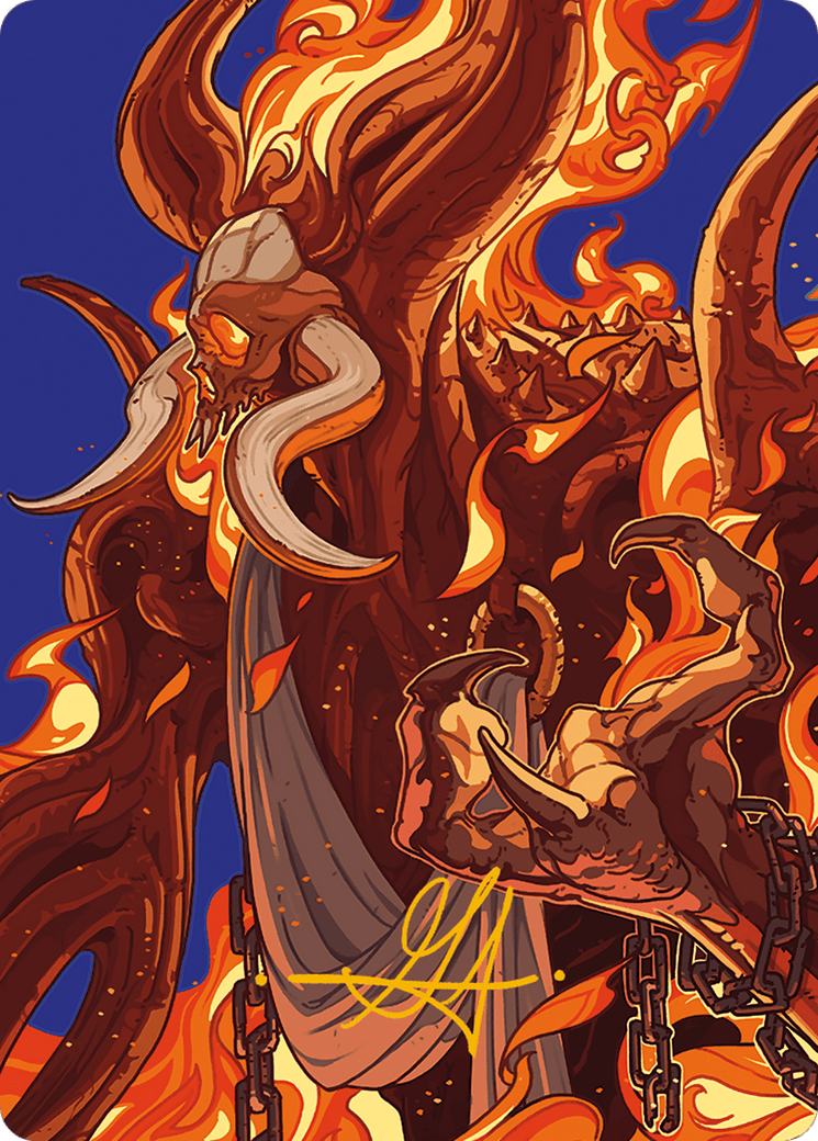 Phlage, Titan of Fire's Fury Art Card (Gold-Stamped Signature) [Modern Horizons 3 Art Series] MTG Single Magic: The Gathering  | Multizone: Comics And Games