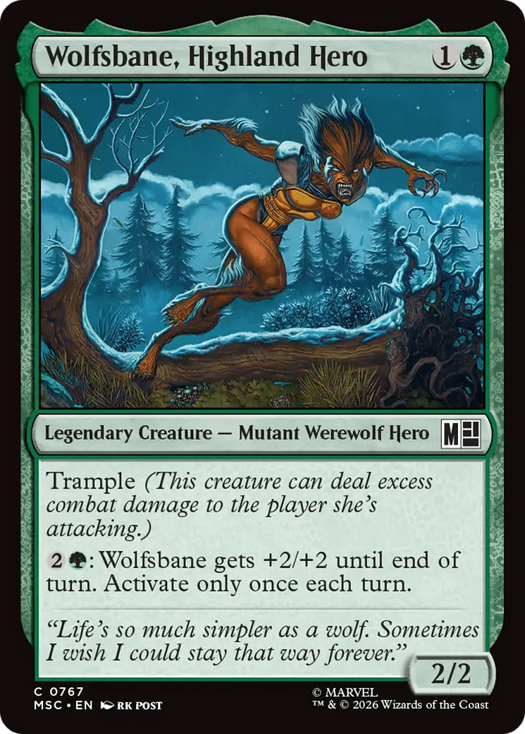 Wolfsbane, Highland Hero [Marvel Super Heroes Commander] MTG Single Magic: The Gathering  | Multizone: Comics And Games
